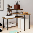 Scaffale da Cucina a 3 Livelli Girevole 40x10x36,5 cm in Legno e Acciaio Marrone Rustico   