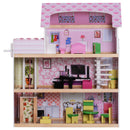 Casa delle Bambole per Bambini a 3 Piani con Ascensore Rosa 60x30x71.5 cm 