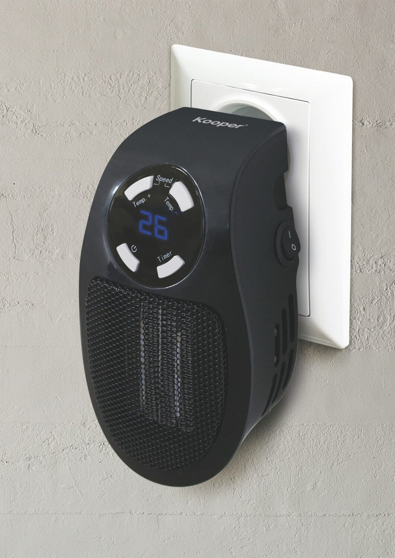 Stufa Stufetta da Parete 500W Display LCD Kooper Pluggy Nero