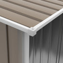 Casetta Porta Attrezzi con Tetto Inclinato e Serratura 100x103x160 cm in Acciaio Zincato Marrone 