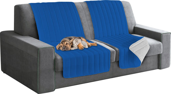 acquista Copridivano a Fascia Doubleface Trapuntato 60x190cm Grigio Chiaro/Royal