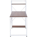 Scrivania da Ufficio con Scaffalatura Noce e Bianco 120x64x121 cm 