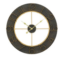 Orologio da Muro Dark Glam Ø70x5 cm in Ferro e MDF Nero e Oro