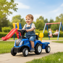 Trattore Cavalcabile con Rimorchio 91x29x44 cm per Bambini New Holland Blu