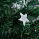 Albero di Natale Artificiale 150 cm 180 Rami 36 Luci LED e Fibre Ottiche Colorate Verde