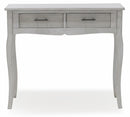 Consolle 2 Cassetti 90x38x78 cm in Legno Soriani Grigio Anticato