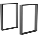 Set 2 Gambe per Tavolo Rettangolari Stile Industriale 60x8x72 cm Capacità 60 kg in Acciaio Nero  