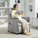 Poltrona Reclinabile Elettrica con Telecomando 80x83x104 cm in Tessuto Effetto Velluto Grigio   