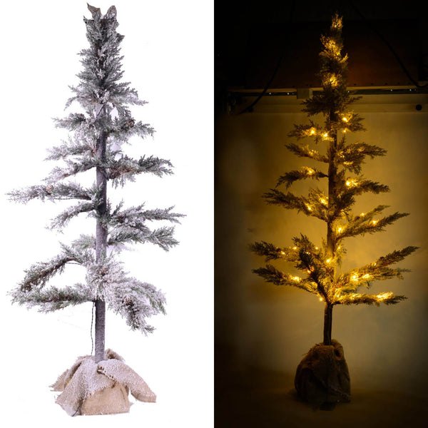 sconto Albero di Natale Luminoso con LED in PVC H136cm Juta Verde Innevato