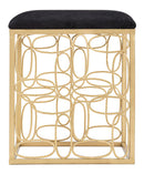 Sgabello Bubbles 38x38x46 cm in Ferro e Spugna e Tessuto Oro e Nero