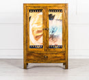 Credenza Armadietto in Legno Massello con Due Ante e Un Cassetto. Collezioe Hollywood