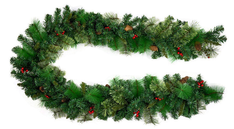 Ghirlanda di Natale Artificiale 2,7 m 236 Aghi Verde