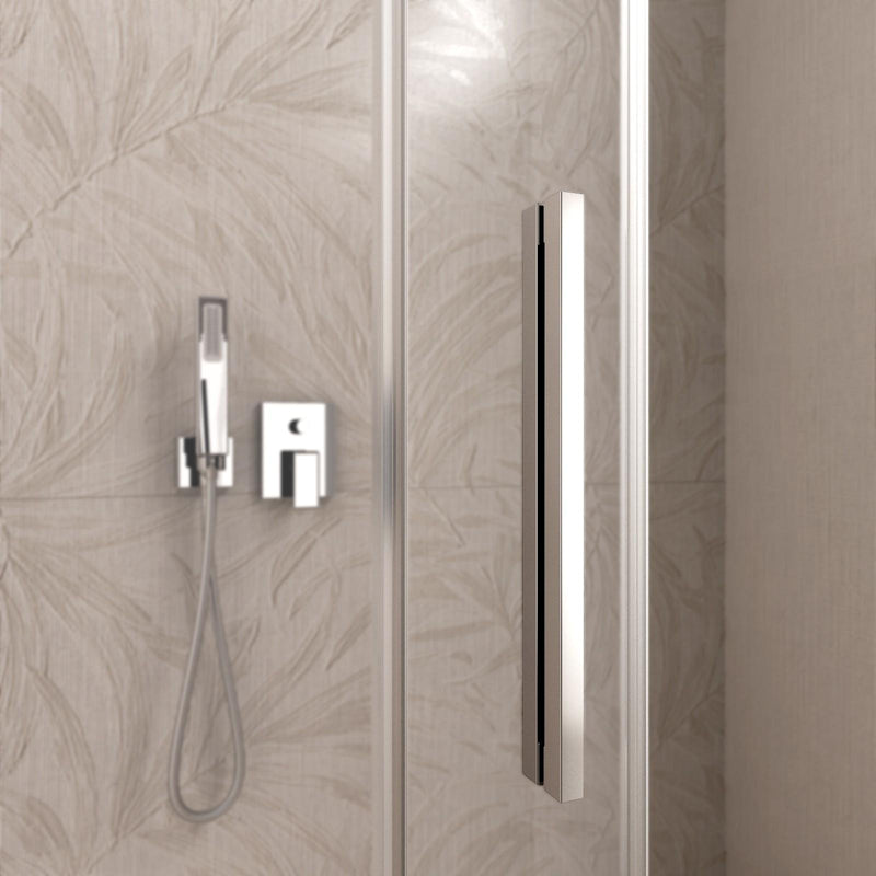 Box Doccia Angolare 70x130 cm 1 Anta Scorrevole in Cristallo Trasparente Bonussi Eliane Varie Misure