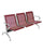 Panca per Sala d'Attesa 3 Posti in Acciaio Rosso