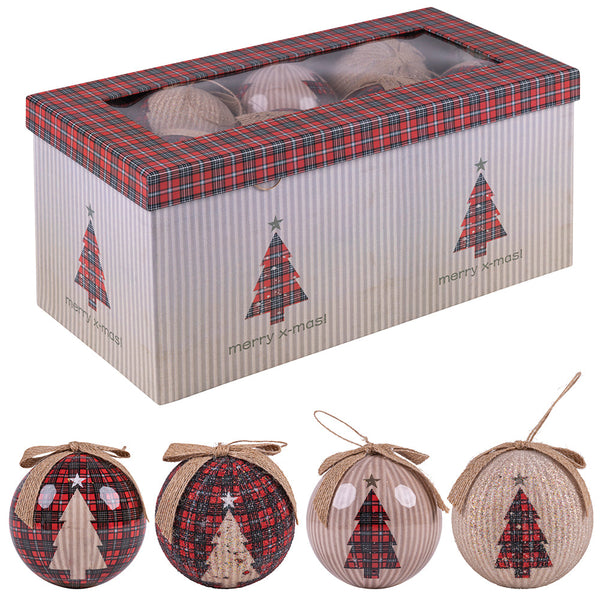 prezzo Set 14 Palle di Natale Ø7,5 cm in Polyfoam con Box Rosso, Beige e Oro
