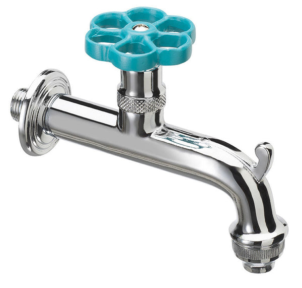 Rubinetto per Fontana da Giardino in Ottone Cromato con Ghiera in Tinta Belfer RUB/018 Turchese sconto