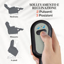 Poltrona Alzapersona Reclinabile a 135° 8 Punti Massaggianti in Tessuto Effetto Lino Grigio  