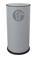 Pattumiera Per Raccolta Differenziata Ø35xh72 cm In Acciaio Verniciato con Coperchio Basculante Grigio