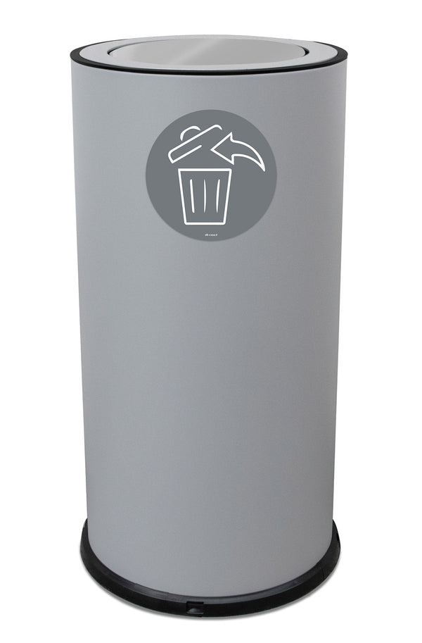 online Pattumiera Per Raccolta Differenziata Ø35xh72 cm In Acciaio Verniciato con Coperchio Basculante Grigio