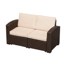 Divano 2 Posti da Giardino in Rattan Sintetico Marrone 