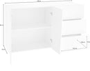 Credenza 2 Ante + 3 Cassetti 140x43x86 cm Vega Ardesia