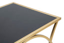 Tavolinetto Sunshine 57x46x60 cm in Ferro e Specchio Oro e Nero