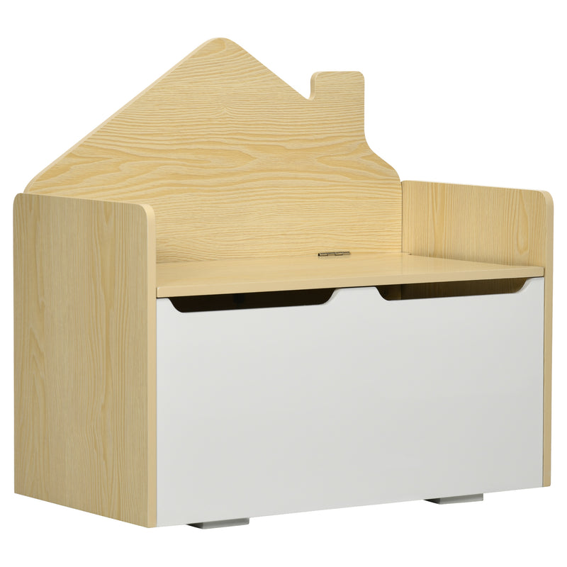 Panca Contenitore Portagiochi per Bambini 62,5x34x61,5 cm in Legno Bianco