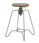 Sgabello Heintreck Ø39x55-70 cm Legno di Abete e in Ferro Grigio e Marrone