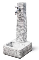 Fontana da Giardino Senza Rubinetto in Cemento Granulato di Marmo Clanezzo Grigio