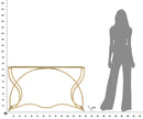 Console Sunshine 130x40x75 cm in Ferro e Specchio Oro e Nero