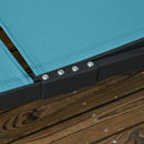 Lettino Prendisole con Schienale Reclinabile 66x165x102 cm in Alluminio e Tessuto Traspirante Blu e Nero