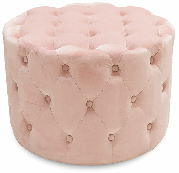 prezzo Pouf Poggiapiedi Sgabello Tondo Ø60 cm in Velluto Soriani Rosa Cipria