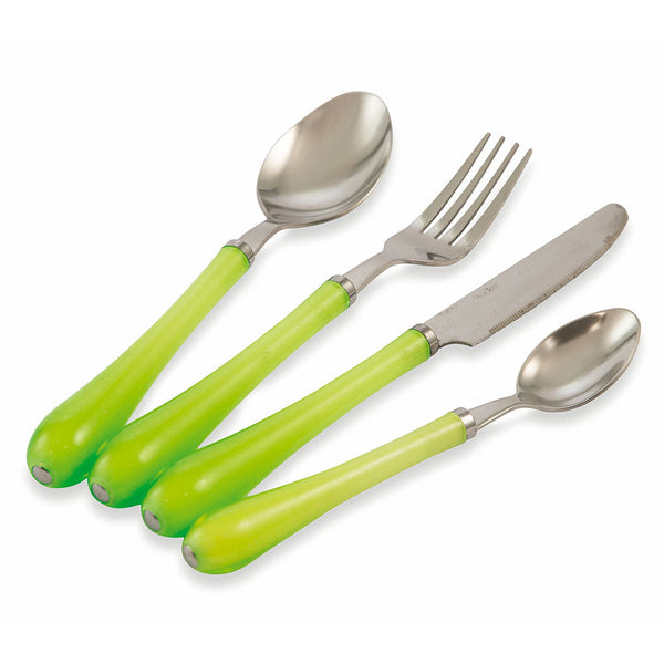 Servizio Set di Posate 24 Pezzi in Acciao Inox Villa d'Este Goccia Verde prezzo