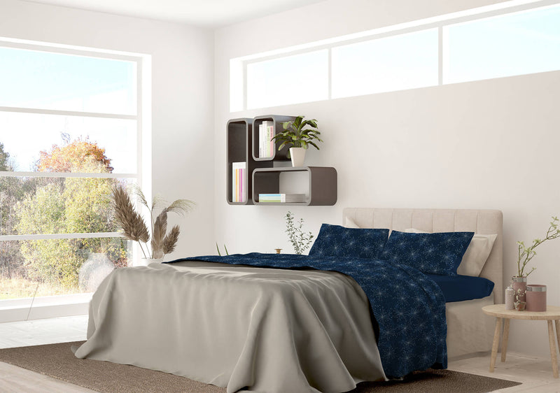 Set Lenzuola con Stampa Sopra Sotto e Federe Fireworks Varie Misure