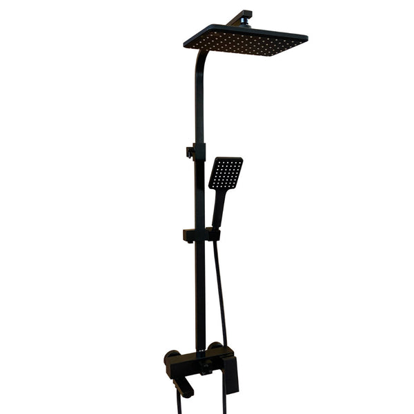 Set Colonna Doccia H82/120 cm Soffione Doccia e Laccio in Acciaio Inox Nera prezzo