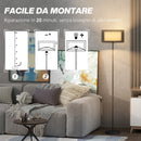 Lampada da Terra Design Moderno con Doppio Paralume Attacco E27 e Interruttore a Pedale in Metallo Ø33 x 152.5 cm Nero  