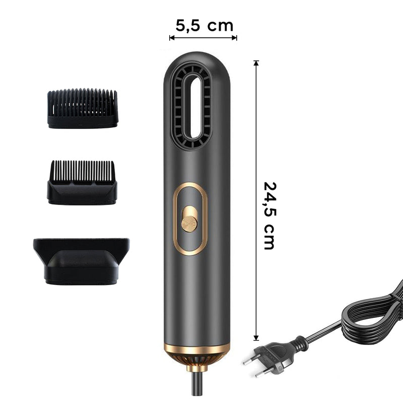 Asciugacapelli Phon 2000W Ergonomico Design Moderno con Ioni Negativi Nero