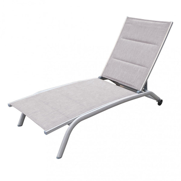 Lettino Prendisole da Giardino Itaca Impilabile 194x71x83 h cm in Textilene Tortora prezzo