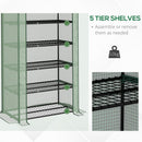 Serra a Casetta a 5 Livelli con Ingresso Avvolgibile 90x49x193 cm in Acciaio e Polietilene Verde
