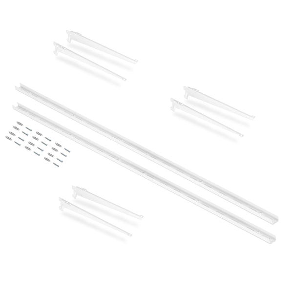 online Kit per Fissaggio Mensole 230 mm in Acciaio Emuca Bianco