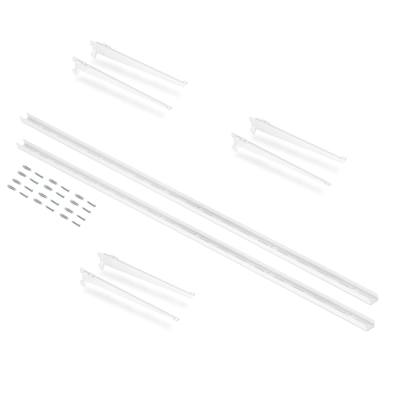 Kit per Fissaggio Mensole 230 mm in Acciaio Emuca Bianco