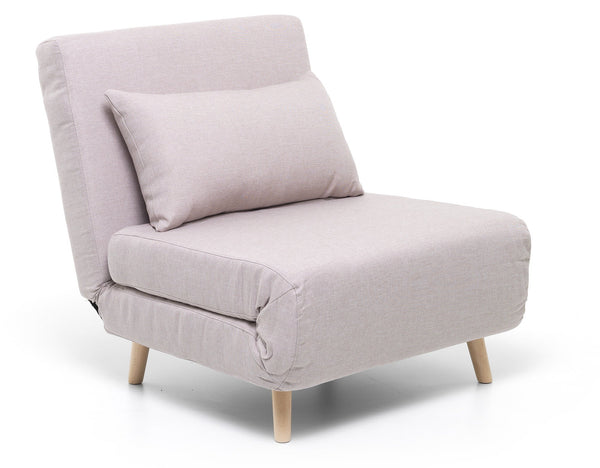 sconto Poltrona Letto Singolo Trasformabile 76x90x80 cm in Tessuto Grigio