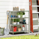 Scaffale da Cucina a 4 Livelli Regolabili 91x40x108 cm in Acciaio Inox Argento   