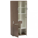 Armadio 3 Ante 1 Cassetto 75x38x174 h cm in Truciolare bilaminato Rovere grigio