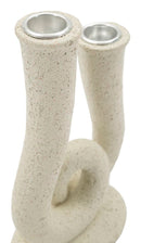 Porta Candele Stons 12x7x20 cm in Resina Crema      