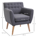 Poltrona Stile Nordico in Tessuto Grigio Chiaro 68x58.5x76 cm 