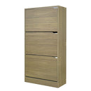 Scarpiera 3 ante 63x115x24 cm in Legno Melaminico Rovere