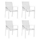 Set 4 Sedie da Giardino 59,5x66x88 cm in Alluminio Selly Bianche
