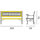 Panca da Giardino in Legno e Ghisa 124x53x74cm Vorghini James