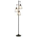 Lampada da Terra con Paralumi E27 in Metallo Nero